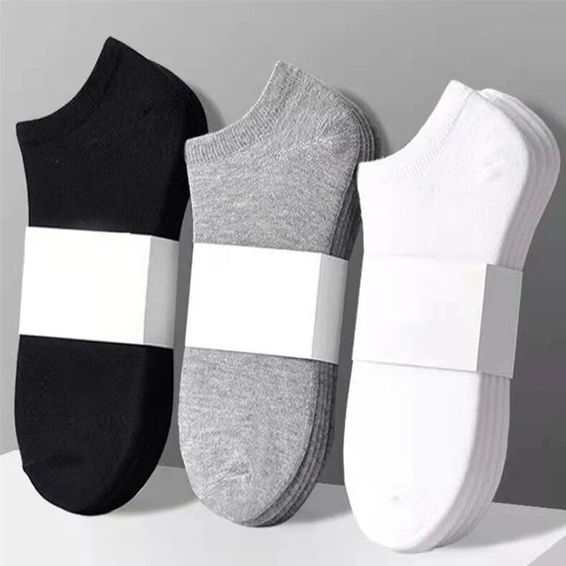 3/5/10PC Unisex Casual Plain Color Boat Socks Thin Breathable Comfy Anti Odor Sweat-absorbing Low Cut Ankle Socks For Men Women