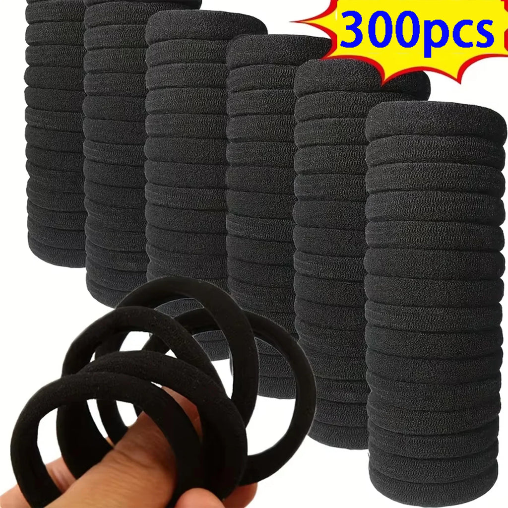 100pcs High Elastic Hair Bands For Girls Black Hairband Rubber Ties Ponytail Holder Scrunchies Kids Hair Accessories