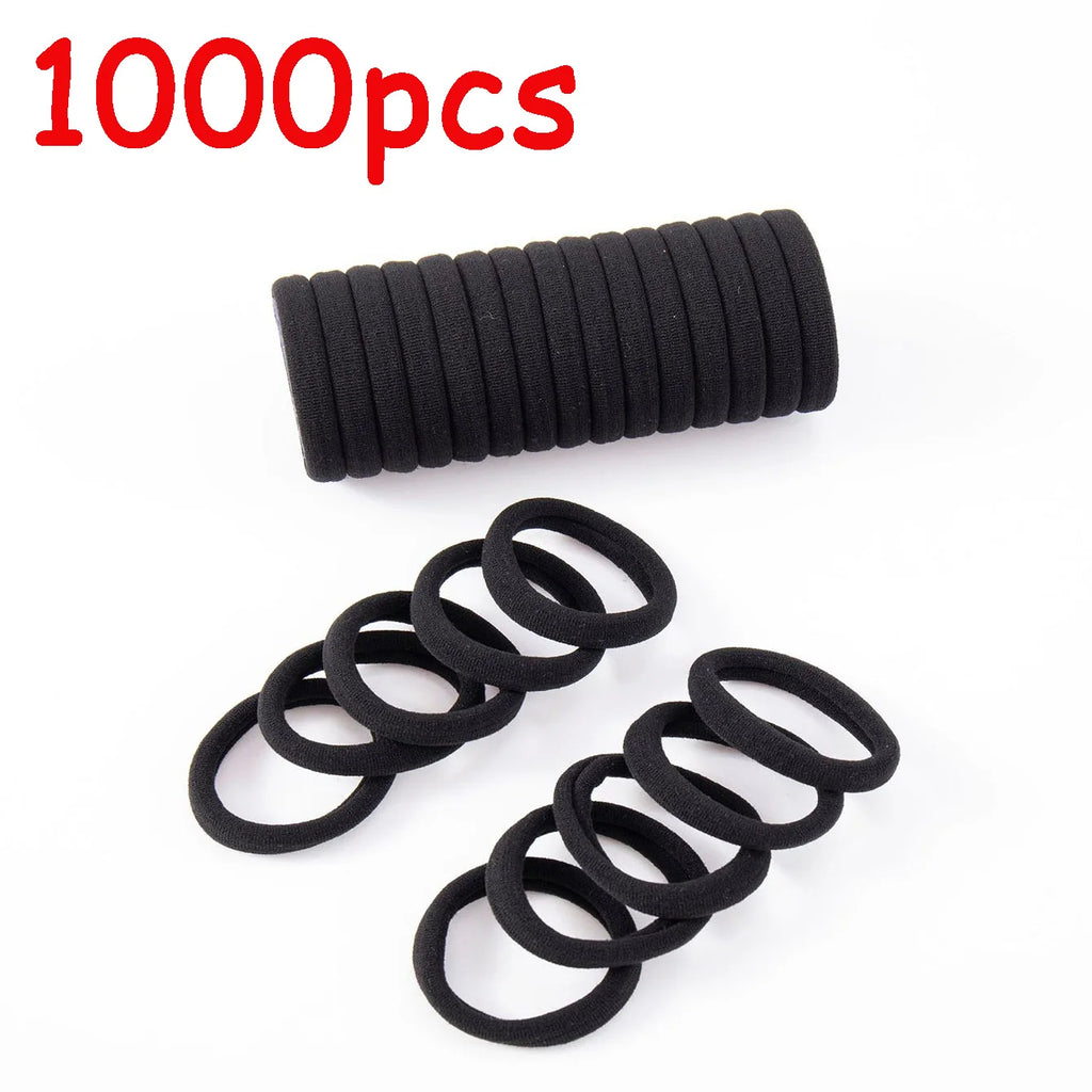 100pcs High Elastic Hair Bands For Girls Black Hairband Rubber Ties Ponytail Holder Scrunchies Kids Hair Accessories